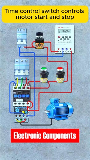 Time control switch controls motor start and stop #fblifestyle | 𝐄𝐥𝐞𝐜𝐭𝐫𝐨𝐧𝐢𝐜 𝐂𝐨𝐦𝐩𝐨𝐧𝐞𝐧𝐭𝐬