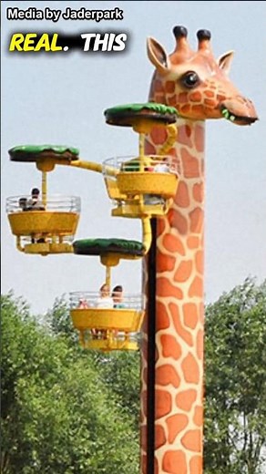 This BIZARRE Giraffe Ride is REAL #rides #amusementpark