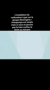 1.6K views · 17 reactions | L'installation du carburateur à gaz sur le groupe électrogène / motopompe est simple mais si vous ne pouvez pas le faire confiez la tâche au mécano | Dakora | Facebook