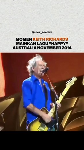 The Rolling Stones concert in Perth, Western Australia 1 November 2014. Keith Richards is about to play Happy but has a few technical issues, then plays the wrong intro. The crowd loved it. 🎬 yt/ stage chollins traveler #skena #rock #keithrichards #stones #archive #history #60s | Firmansyah Prastama