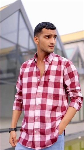 Red Check Shirt for Men | Premium Cotton Linen Fabric