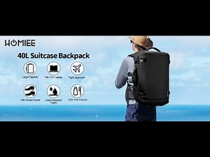 HOMIEE Travel Backpack 40L TSA Friendly Flight Approved Carry-on Bag 17.3" with Shoe Compartment