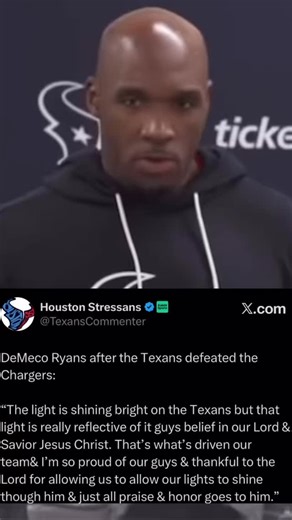 DeMeco Ryans with a touching opening message after defeating the Chargers | Houston Stressans