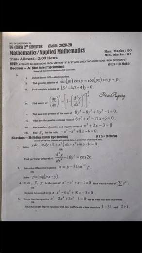 Applied Mathematics Paper #mathematics