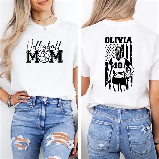 Personalized Volleyball Mom Shirt, Customized Volleyball Mom Sweater, Custom Name Volleyball Mom Hoodie, Volleyball Mama Shirt - Etsy