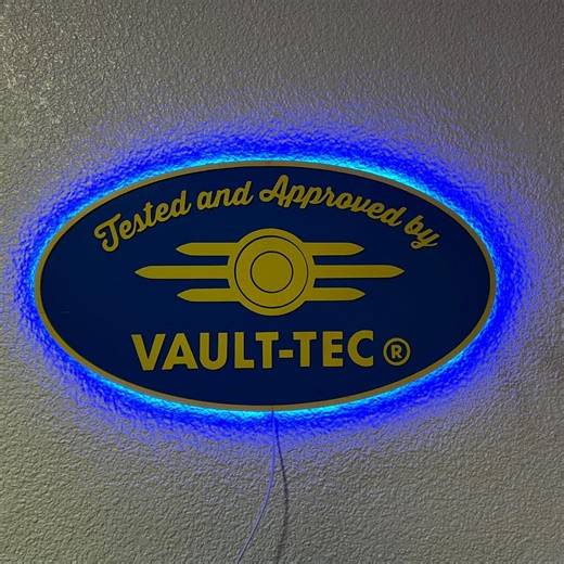 Fallout Wooden Panel, Decorated With the Fallout Sign in RGB Leds, Wooden Panel - Birthday Gift - Decorative Panel - Etsy