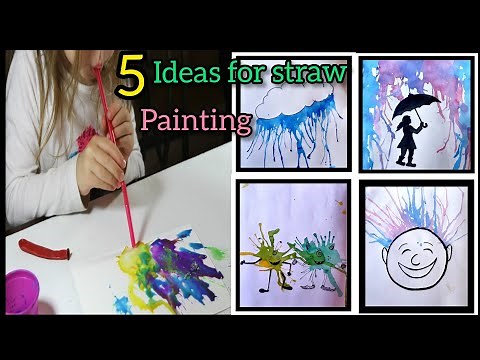 Straw blow painting/ blow painting techniques with straw..