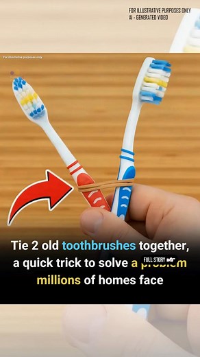 Tying two old toothbrushes together can help solve several tricky problems in a simple and cost-effective way (read in comment 👇) | Wakeup