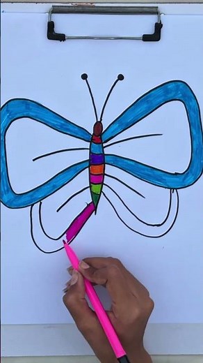 Easy Butterfly Drawing on Paper 🦋 | Simple Step-by-Step Art #Shorts