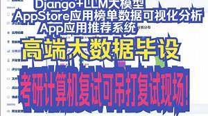 计算机毕业设计Django LLM大模型之AppStore应用榜单数据可视化分析 AppStore应用推荐系统 大数据毕业设计(源码 论文 PPT 讲解)
