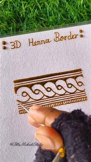 3D Border mehndi design || Easy step by step border mehndi |#border #shorts #viral #mehndi #tutorial
