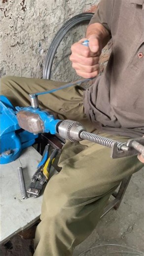 Making a 2.5 mm Wire Taper Compression Spring Made on Hand Rail#shorts