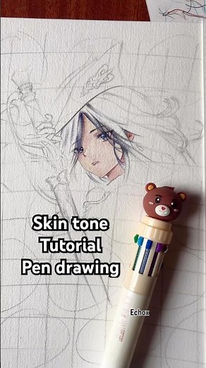 Pen drawing skin tone tutorial #art #pendrawing #anime #viral #tutorial #penart #short #fanart