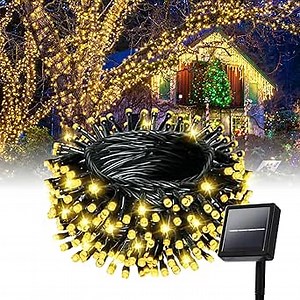 String Solar Lights Outdoor Waterproof - 200 LED Extra-Long 82ft Solar Christmas Lights - Solar Powered Strings Light Waterproof for Tree Patio Garden Party Decorations Warm White