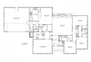 4 Bedroom 3.5 Bath 2 Car Garage Architectural Plans, 2115 SF, 81'x46', Large Traditional 1 Story Floor Plan, Spacious House Plans, Blueprint - Etsy
