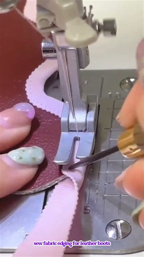 sew fabric edging for leather boots