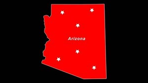 Arizona as red state animated map. Alpha/Transparent. Time compresses nicely. © 2018. Bill Milbrodt.