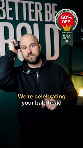 Be Bald & Be Free – Now up to 50% OFF 👨‍🦲 Celebrate your look and your freedom with the world’s #1 premium bald care brand! ✨ BETTER BE BOLD means smooth scalps, rock-solid confidence, and naturally healthy skin. 😍 🏆 Trusted by 70,000 happy bald men worldwide ⭐️⭐️⭐️⭐️⭐️ 4.9/5 stars – featured on GQ, Shark Tank & TV 📺 🤩 Instantly see and feel the difference – no more oily shine, just a clean, matte finish. 🎁 The perfect gift for the bold man in your life. 🌱 99% natural ingredients – handc