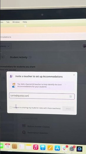 Give another teacher access to student accommodations