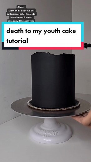 Black Buttercream Cake Tutorial with Red Velvet & Lemon Raspberry Flavors