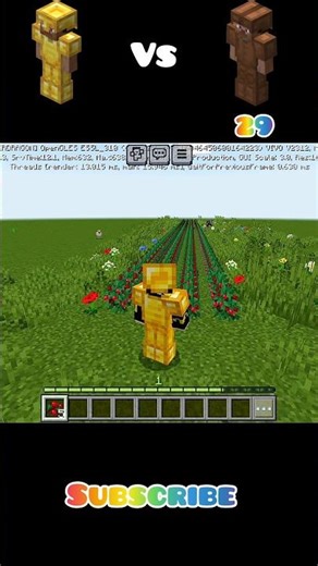Leather vs Gold Armor ⚔️ | Minecraft Strength Test #minecraftshorts