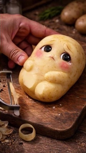 Is it just a potato… or does it feel something? #PotatoASMR#OddlySatisfying#ASMRVideo#CreepyCute