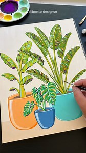 104K views · 2.3K reactions | Feeling Tropical  Painting a banana tree, elephant ears, and giant bird of paradise. Check out my Online Course to learn how to paint with gouache and get started today! #art #artwork #painting #gouache | Boelter Design Co | Facebook