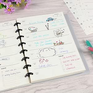 Eagle Discbound Refill Paper, Inner Core, Planner Refills, Paper for Junior Size Discbound Notebooks, Arc Notebooks, 8-Hole Punched, 30 Sheets, 8.5"x5.5" (Weekly Planner)