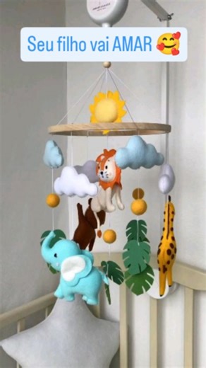 Achadinhos do Dom | Maternidade real on Instagram: "Mobile safari com suporte, deixe seu bebê criar imaginação 🥰🥰🥰 Comenta EU QUERO que envio o link #mobilesafari #safarimobile #mobileinfantil #enxovaldobebe #mobilecomsuporte"