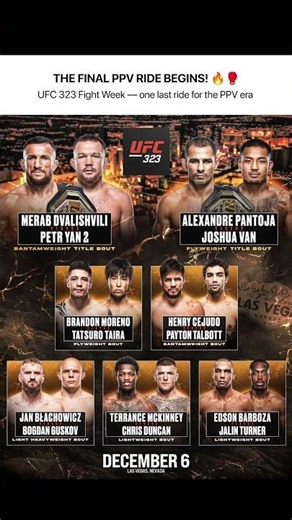 The "Final PPV Ride" Begins... 😱 (UFC 323)