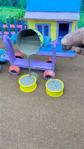 😱🚜Amazing Mini Tractor Making Cement Pillar 🧱 | DIY Real Working Construction Machine 🏗️ #shorts