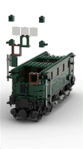 Building the ÖBB 1060 Green Electric Locomotive in LEGO! 🚂🟢 Vintage Train MOC Speed Build #shorts