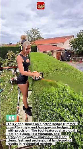 Satisfying Hedge Trimming with Electric Hedge Trimmer | Perfect Garden Cutting Skills