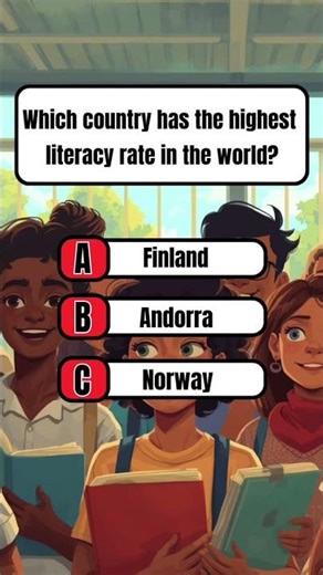Guess the Country with 100% Literacy 😲📚#quiz #trivia #quiz