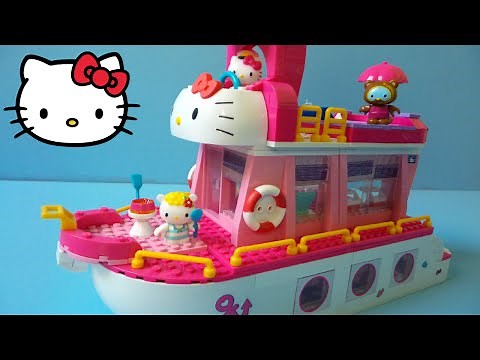 Hello Kitty Cruise Ship LEGO Toy Mega Bloks 10930 unboxing and playing