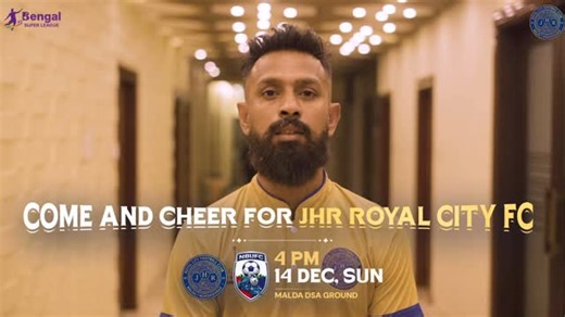JHR Royal City FC on Instagram: "Hello Malda! Hello Murshidabad! 💙💛 It’s time to come out and support your own team – JHR Royal City FC in the Bengal Super League ⚽🔥 📅 14th December 🆚 North Bengal United FC 📍 Malda DSA Ground ⏰ From 4 PM onwards We need the Blue & Gold Brigade in full force 🙌💥 Your energy, your chants, your roar — let’s push the boys to our first win 💪⚽ MATHEY JOBAB, DEBE NOBAB! 🔥🔥 #BengalSuperLeague #BSL #JHRRoyalCity [Football, West Bengal, Bengal Super League, BSL,