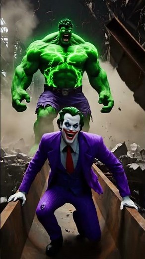 The fight between Joker and Hulk