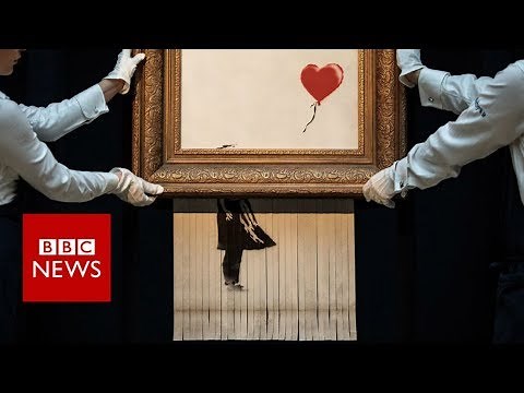 Banksy reveals shredding stunt practice - BBC News