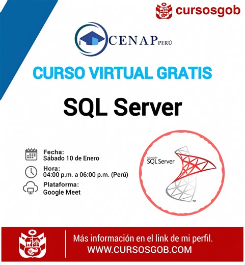Curso Virtual Gratuito de SQL Server en Cenap Perú