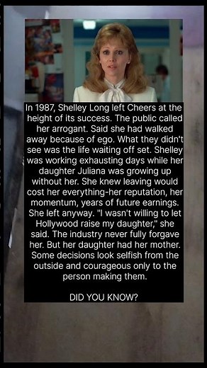 In 1987, Shelley Long left "Cheers" to prioritize raising her daughter over fame.#ytshorts