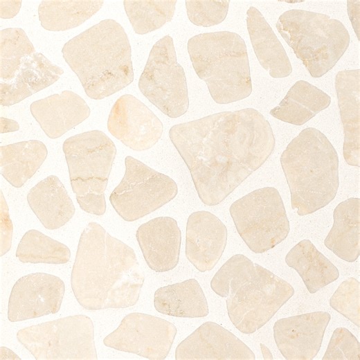 Crema Tumbled Pebble Mosaic