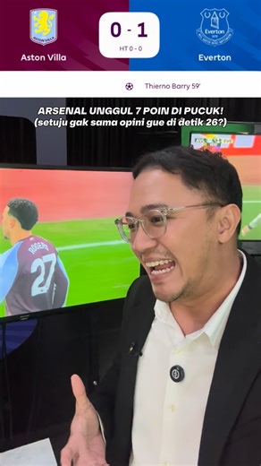 Jerry Arvino - Sportscaster | MC | Host | Voice Over on Instagram: "7 POINTS CLEAR AT THE TOP OF THE TABLE! Top 4 Premier League gak ada yang menang weekend ini 🤣 Gimana menurut lo soal pendapat gue mulai detik 26? 🙌🏻 #Arsenal #ManCity #Liverpool #AstonVilla #PremierLeague"
