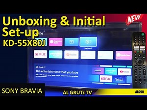 Sony Google TV KD-55X80J unboxing and initial set-up..
