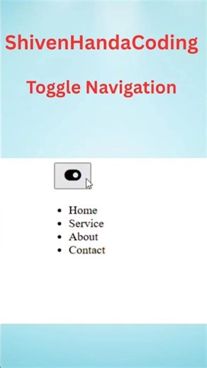 Toggle Navigation using HTML, CSS and JavaScript