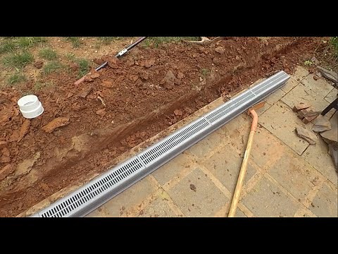 Drainage system + channel drain installed