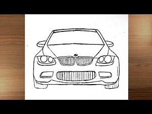 HOW TO DRAW BMW FRONT SIDE | EASY BMW DRAWING STEP-BY-STEP