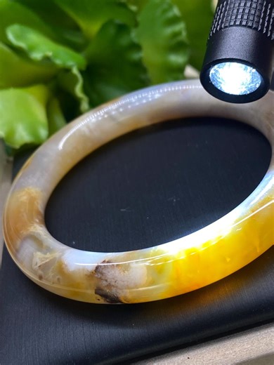 Cherry Blossom Agate Bangle Bracelet (55.5MM/2.18”) - Etsy