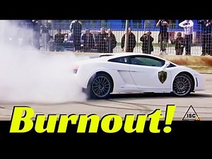 Ferrari 458 Italia Vs Lamborghini Gallardo LP 550-2 - Massive Burnout & Donuts Show!