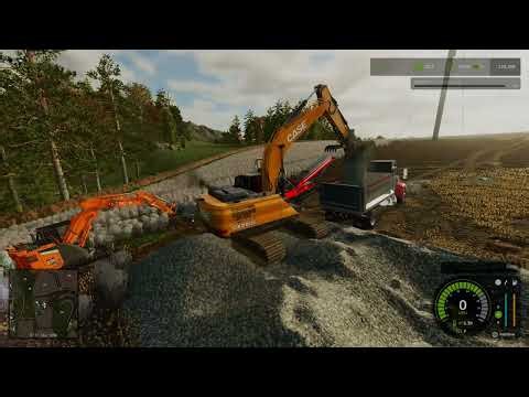 Farming Simulator 25 - Case CX260E Excavator Loading Peterbilt 340 with Stone on new DLC Map.