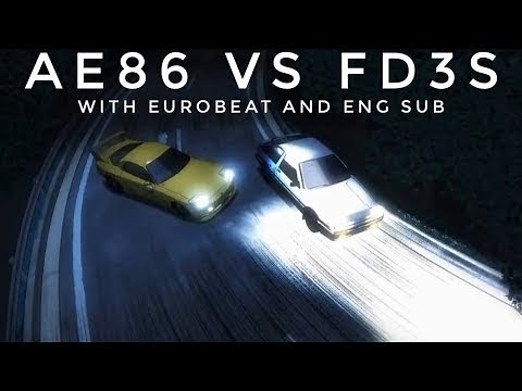 Initial D: Legend 1 | Inertia Drift Scene with Eurobeat (English Sub)